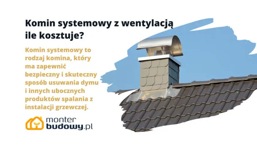 Komin systemowy z wentylacją: ile kosztuje postawienie komina z gotowych elementów? Zdjęcie przedstawia nowoczesny komin na dachu.